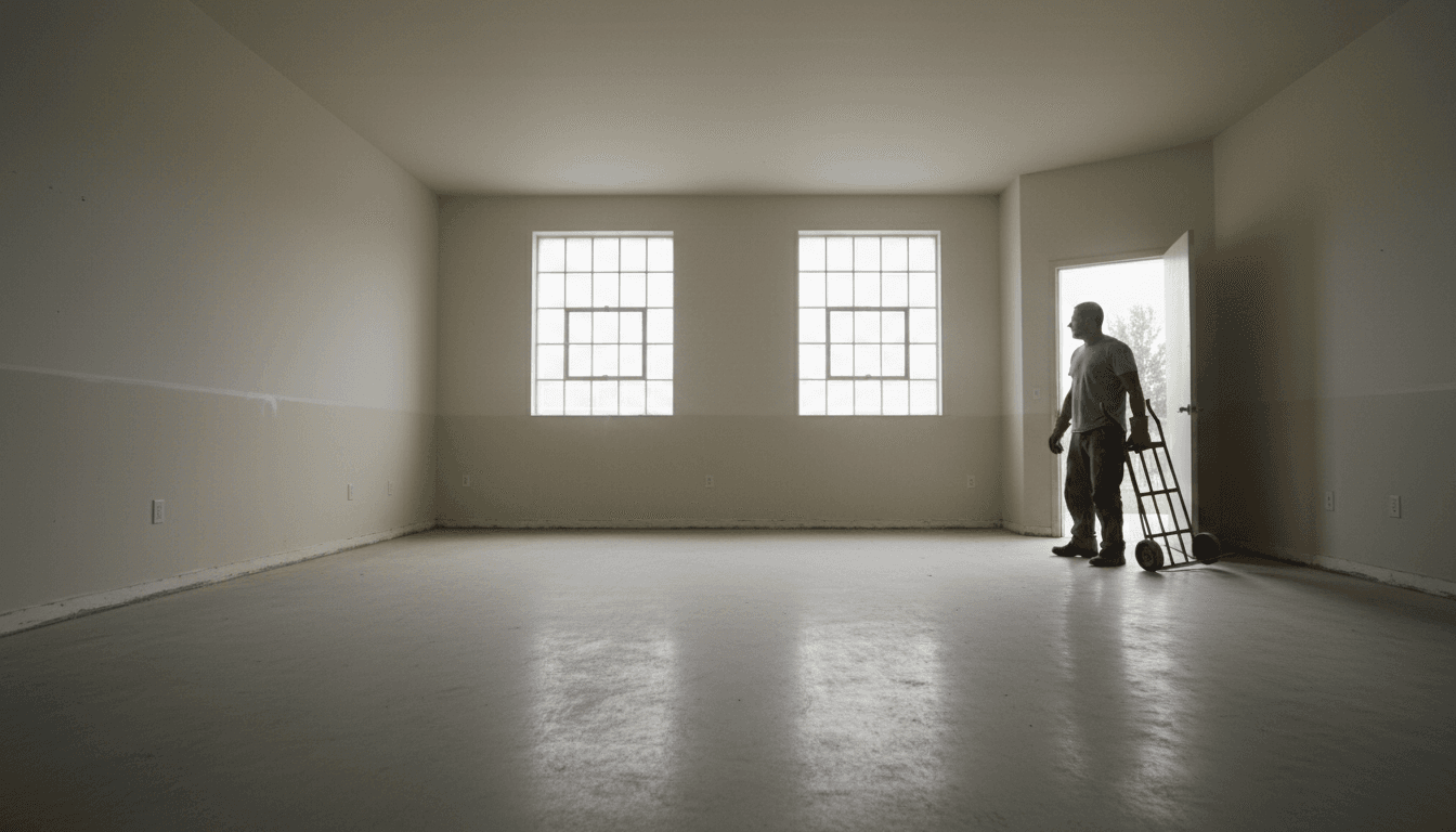 Empty room after a full junk removal by C & L Contractors in Houston